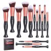 Picture of Rose Golden Stand Up Makeup Brushes Premium Synthetic Foundation Powder Concealers Eye Shadows Makeup 14 Pcs Brush Se