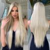 Picture of Lace Front Wig Virgin Human Hair Silky Straight Blonde Hair Human Wigs for Women