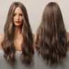 Picture of Ombre brown blonde long wig middle part wigs Daily Natural wavy hair 