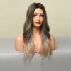 Picture of Light brown wavy wigs  middle part natural wavy hair wigs for daily use