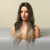 Picture of Light brown wavy wigs  middle part natural wavy hair wigs for daily use