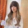 Picture of Long Wigs with Bangs and layers Synthetic Wigs for Women pink wigs, black wigs, brown blonde wigs