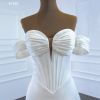 Picture of Off shoulder wedding dress white mermaid wedding gown for bridal dress 2022 with train robe Mariee sweetheart lace up back  67192
