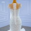 Picture of Blossom White luxury mermaid wedding dresses gown 2022  Ivory deep v neck Lace Beaded ruffles bridal  Dress, 67291