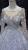 Picture of Luxury wedding dress 2022 Long Sleeve beading pearls sexy with train bridal dress, 67257
