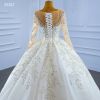 Picture of Luxury wedding dress 2022 Long Sleeve beading pearls sexy with train bridal dress, 67257
