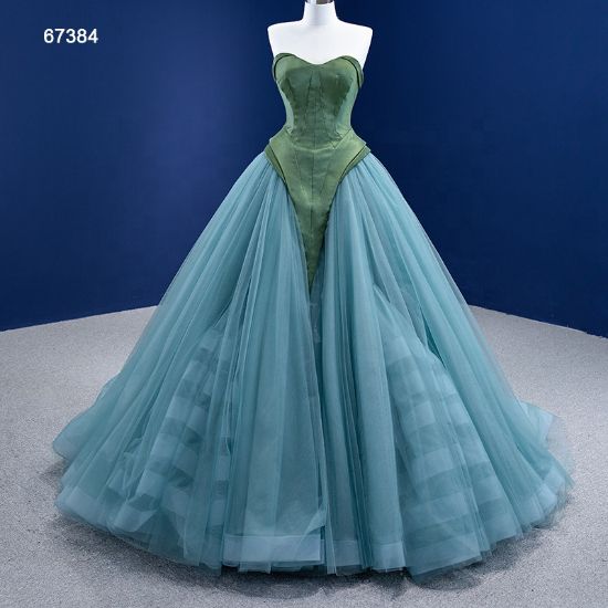 Obeauty™ Blue Tulle prom dress Ball gown bridal dress