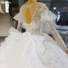 Obeauty™ Luxury Sparkly long sleeve beaded wedding dress