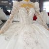 Obeauty™ Luxury Long sleeve ball gown wedding dress heavy crystal beaded bridal dress