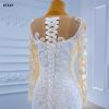Obeauty™  Embroidery Satin Long sleeve Mermaid Wedding Dress 2022 OB67343