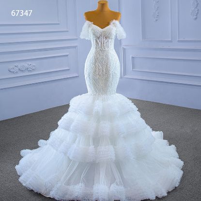 Obeauty™  Vintage Off the shoulder mermaid weddng dress for bride 2022 OB67347