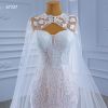 Obeauty™  Elegant pink lace mermaid wedding dress strapless bridal gown OB67337