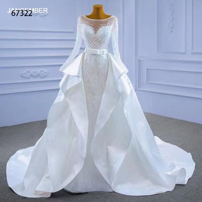 Obeauty™  Elegant mermaid wedding dress with detachable train OB67322