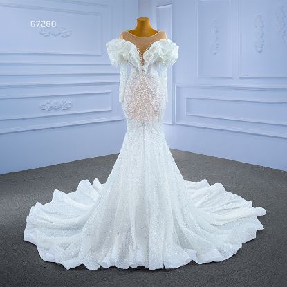 Picture of Latest Style Elegant Luxury Full Sleeve Mermaid Wedding Dress, 67280