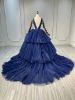 Obeauty™ Blue Deep V-neck simple wedding dress OB0002