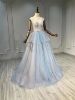 Obeauty™ Simple  Blue fairy tale tulle wedding dress OB0003