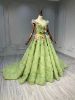 Obeauty™ Green The wizard of oz V-neck floral tulle wedding dress OB0008