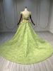 Obeauty™ Green The wizard of oz V-neck floral tulle wedding dress OB0008