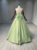 Obeauty™ Green strapless bcakless floral wedding dress prom dress OB0009