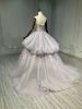 Obeauty™ Grey purple strapless tulle wedding dress OB0013