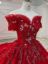 Obeauty RED wedding dress HAUTE COUTURE BALL gown BRIDAL DRESS