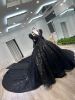 Obeauty BLACK wedding dress HAUTE COUTURE BALL gown BRIDAL DRESS