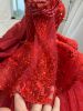 Obeauty™ luxury red wedding dress haute couture bridal dress ball gown