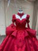 Obeauty™ luxury red wedding dress haute couture bridal dress ball gown