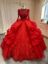 Obeauty™ luxury red wedding dress haute couture bridal dress ball gown